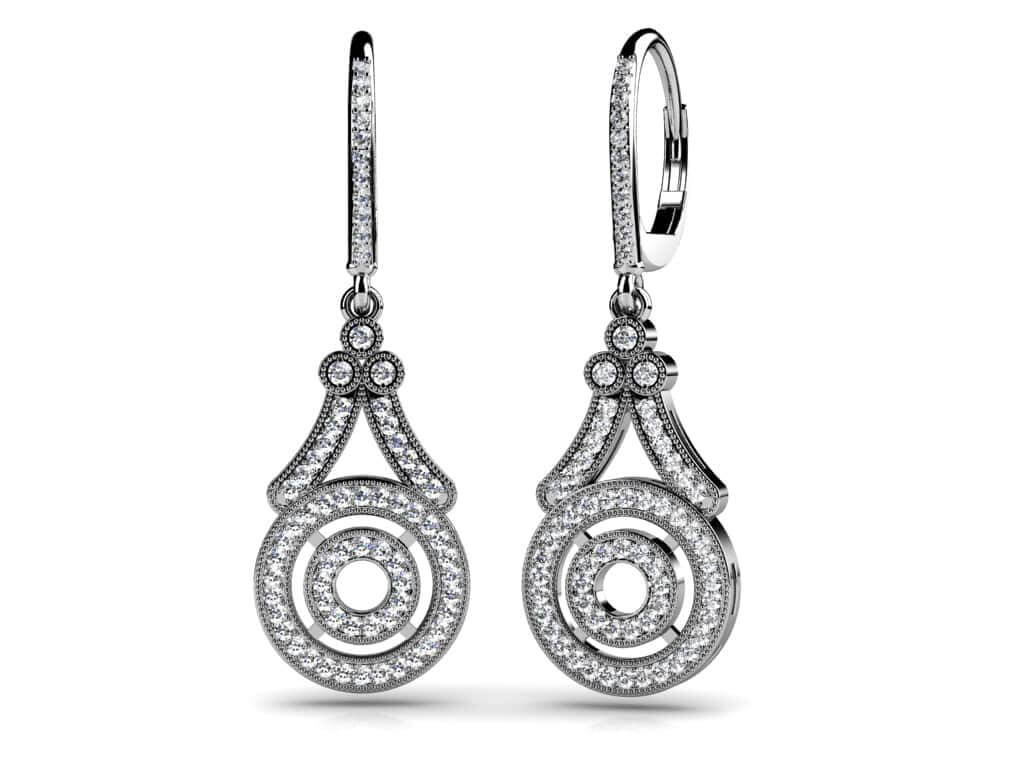 Decorative Diamond Drop Earrings Lab-Grown Diamond  with 0.78 ct.(finished) 1mm, 1.1mm, 1.5mm