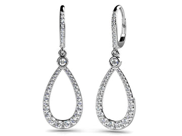 Diamond Lined Designer Teardrop Earring Lab-Grown Diamond  with 1.96 ct.(finished)