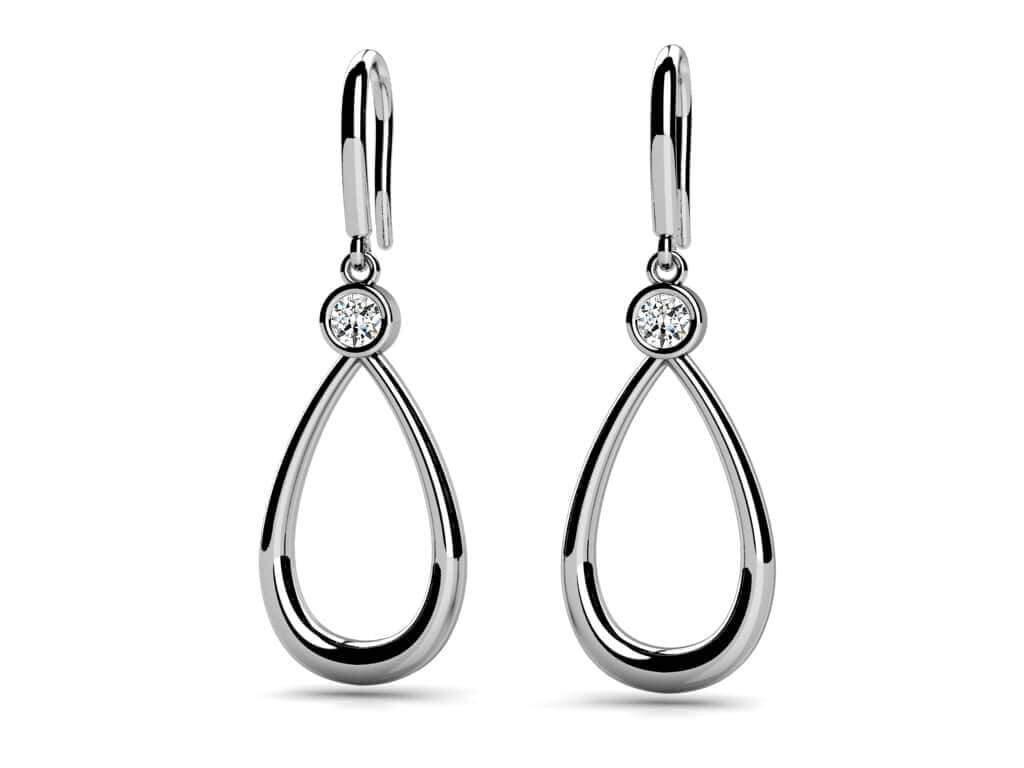 Solitaire Teardrop Designer Diamond Earring Lab-Grown Diamond  with 0.50 ct.(finished) 4.0mm