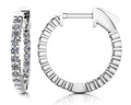 Single Row Inside Out Diamond Hoop Earring Petite Diamond  with 1.41 ct.(finished) 2.3mm