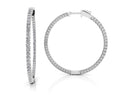 Single Row Inside Out Diamond Hoop Earring Large Lab-Grown Diamond  with 3.95 ct.(finished) 2.3mm