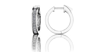 Petit Shared Prong Single Row Diamond Hoops Lab-Grown Diamond  with 0.66 ct.(finished) 2mm