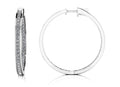 Large Shared Prong Single Row Diamond Hoops Lab-Grown Diamond  with 3.04 ct.(finished) 2mm