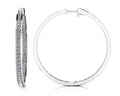 Extra Large Shared Prong Single Row Diamond Hoops Lab-Grown Diamond  with 1.68 ct.(finished) 1.3mm