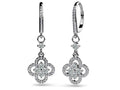 Diamond Clover Drop Earrings Lab-Grown Diamond  with 1.29 ct.(finished) 1.1mm, 2.6mm