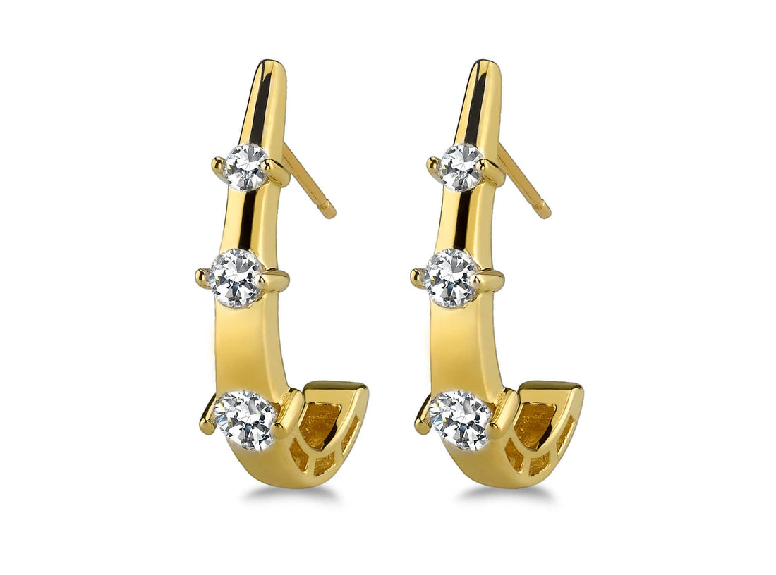 Half Scoop Diamond Earrings Lab-Grown Diamond  with 0.76 ct.(finished) 2.5mm, 3.1mm, 3.7mm