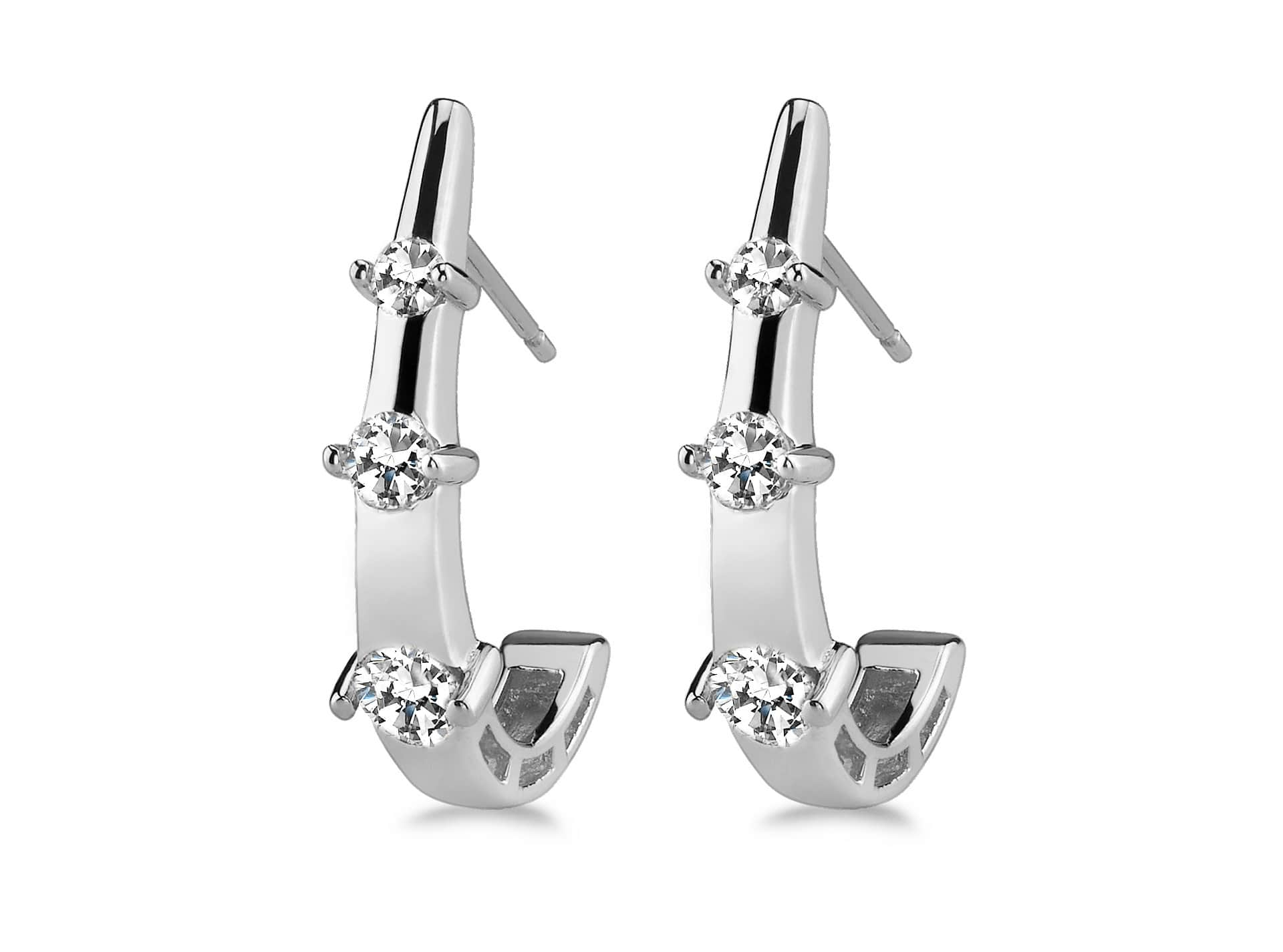 Half Scoop Diamond Earrings Diamond  with 1.00 ct.(finished) 2.7mm, 3.4mm, 4.2mm