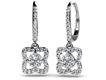 Blossom Diamond Drop Earrings Diamond  with 1.46 ct.(finished) 1.2mm, 5mm