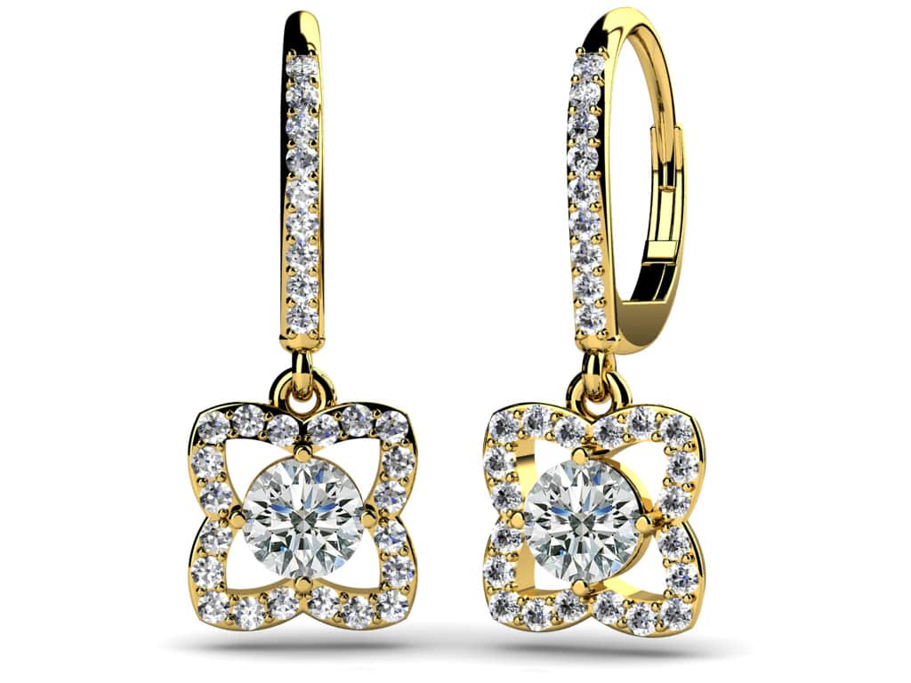 Blossom Diamond Drop Earrings Lab-Grown Diamond  with 1.46 ct.(finished) 1.2mm, 5mm