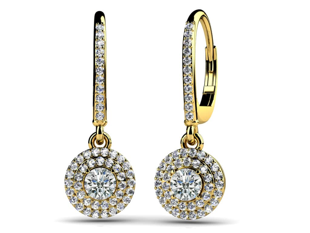 Surrounded By Sparkle Diamond Hoop Earrings Diamond  with 0.98 ct. (2X0.25 ct. center diamonds)