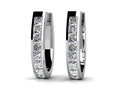 Channel Set Princess Diamond Hoop Earrings Diamond  with 1.26 ct.(finished) 2.3mm