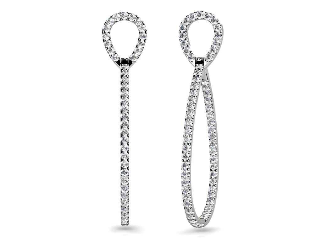 Select Inside Out Diamond Drop Earrings Lab-Grown Diamond  with 1.79 ct.(finished) 1.4mm