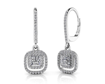 Day To Night Diamond Drop Earrings Lab-Grown Diamond  with 1.06 ct. (2X0.27 ct. center diamonds)