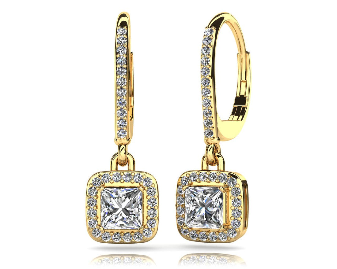 Princess Cut Diamond Allure Earrings Lab-Grown Diamond  with 1.09 ct. (2X0.40 ct. center diamonds)