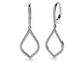 Open Leaf Diamond Drop Earrings Lab-Grown Diamond  with 0.67 ct.(finished) 1mm