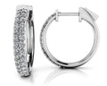 Dome Shaped Diamond Pave Hoop Earrings Extra Small Diamond  with 0.73 ct.(finished) 1.4mm