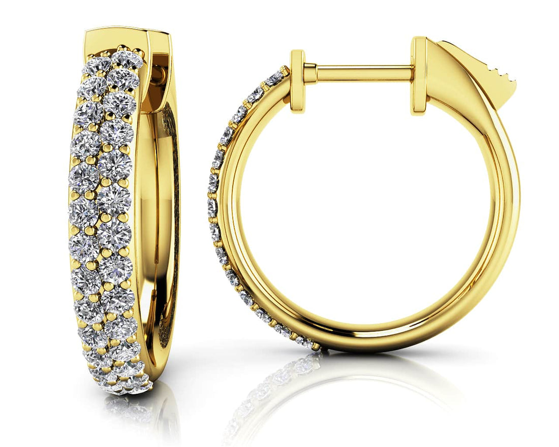 Dome Shaped Diamond Pave Hoop Earrings Extra Small Lab-Grown Diamond  with 0.40 ct.(finished) 1mm