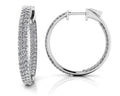 Inside Out Diamond Pave Hoop Earrings Small Lab-Grown Diamond  with 1.90 ct.(finished) 1.4mm