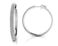 Diamond Pave Hoop Earrings Medium Lab-Grown Diamond  with 1.48 ct.(finished) 1.4mm