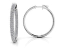 Inside Out Diamond Pave Hoop Earrings Medium Diamond  with 2.63 ct.(finished) 1.4mm