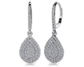 Teardrop Diamond Drop Earrings Lab-Grown Diamond  with 1.09 ct.(finished) 1.2mm