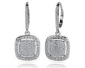 Diamond Lined Cluster Earrings Diamond  with 1.45 ct.(finished) 1.0mm, 1.2mm, 1.5mm