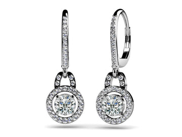 Designer Style Diamond Circle Earrings Lab-Grown Diamond  with 1.48 ct. (2X0.50 ct. center diamonds)