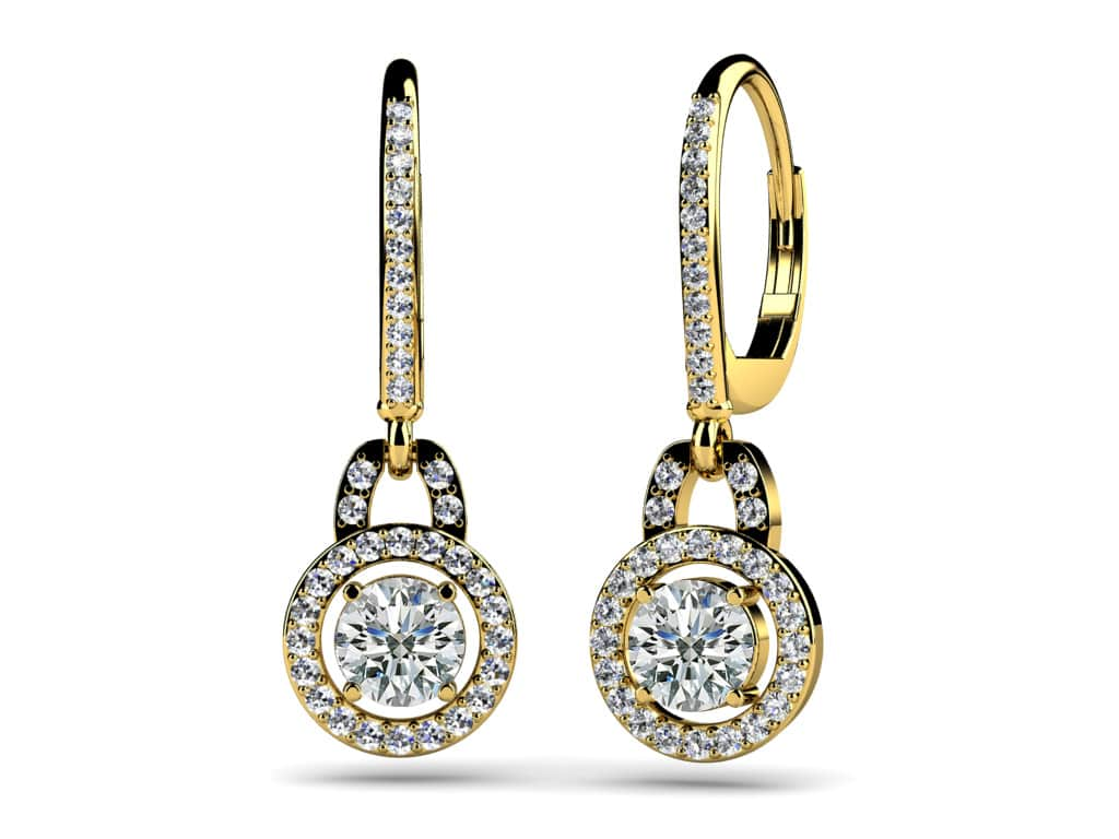 Designer Style Diamond Circle Earrings Lab-Grown Diamond  with 0.93 ct. (2X0.25 ct. center diamonds)