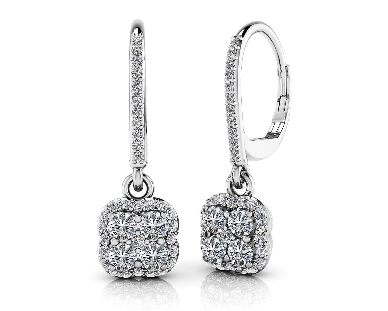 Lucky In Love Diamond Drop Earrings Lab-Grown Diamond  with 1.14 ct.(finished) 1mm, 2.9mm