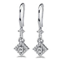 Diamond Filled Diamond Drop Earrings Lab-Grown Diamond  with 1.43 ct.(finished) 2mm, 2.2mm, 4mm