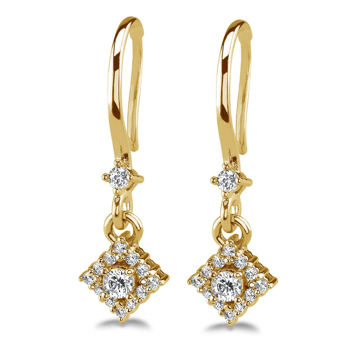 Diamond Filled Diamond Drop Earrings Lab-Grown Diamond  with 0.99 ct.(finished) 1.8mm, 2mm, 3.5mm