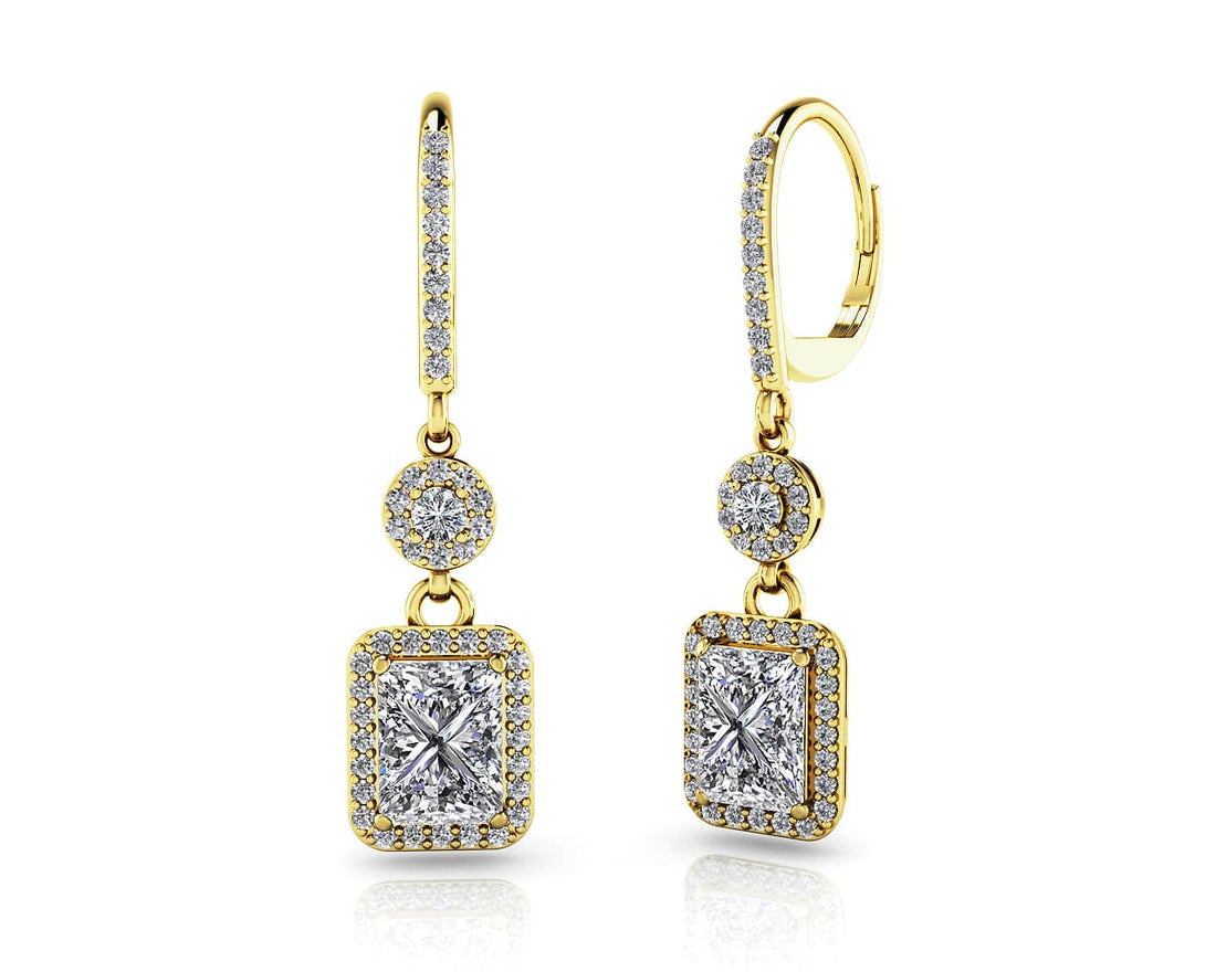 Love Spell Diamond Drop Earrings Lab-Grown Diamond  with 3.74 ct. (2X1.50 ct. center diamonds)