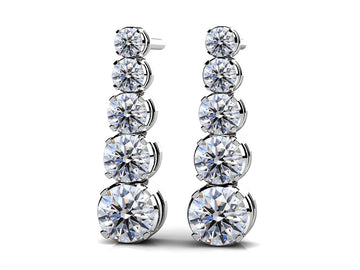 Vertical Journey Diamond Earrings Diamond  with 0.53 ct.(finished)