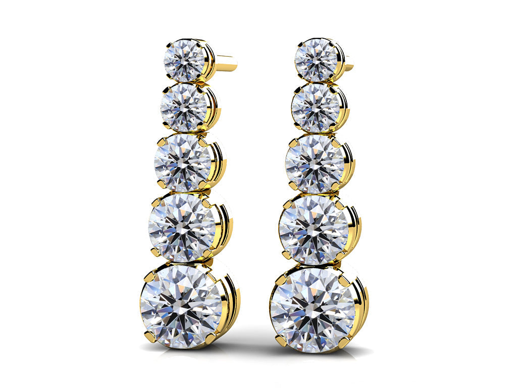 Vertical Journey Diamond Earrings Diamond  with 0.73 ct.(finished)