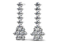 Vertical Drop Cluster Earrings Lab-Grown Diamond  with 1.58 ct.(finished) 2.3mm, 2.6mm, 2.8mm