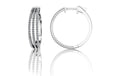 Small 3 Row Diamond Hoop Earrings Diamond  with 1.34 ct.(finished) 1.2mm