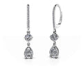 Romantic Pear Shaped Diamond Drop Earrings Diamond  with 1.68 ct.(finished) 7x5mm, 1mm, 4.25mm