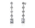 Sparkling Round Drop And Emerald Cut Earrings Lab-Grown Diamond  with 3.68 ct.(finished) 7x5mm, 3.8mm