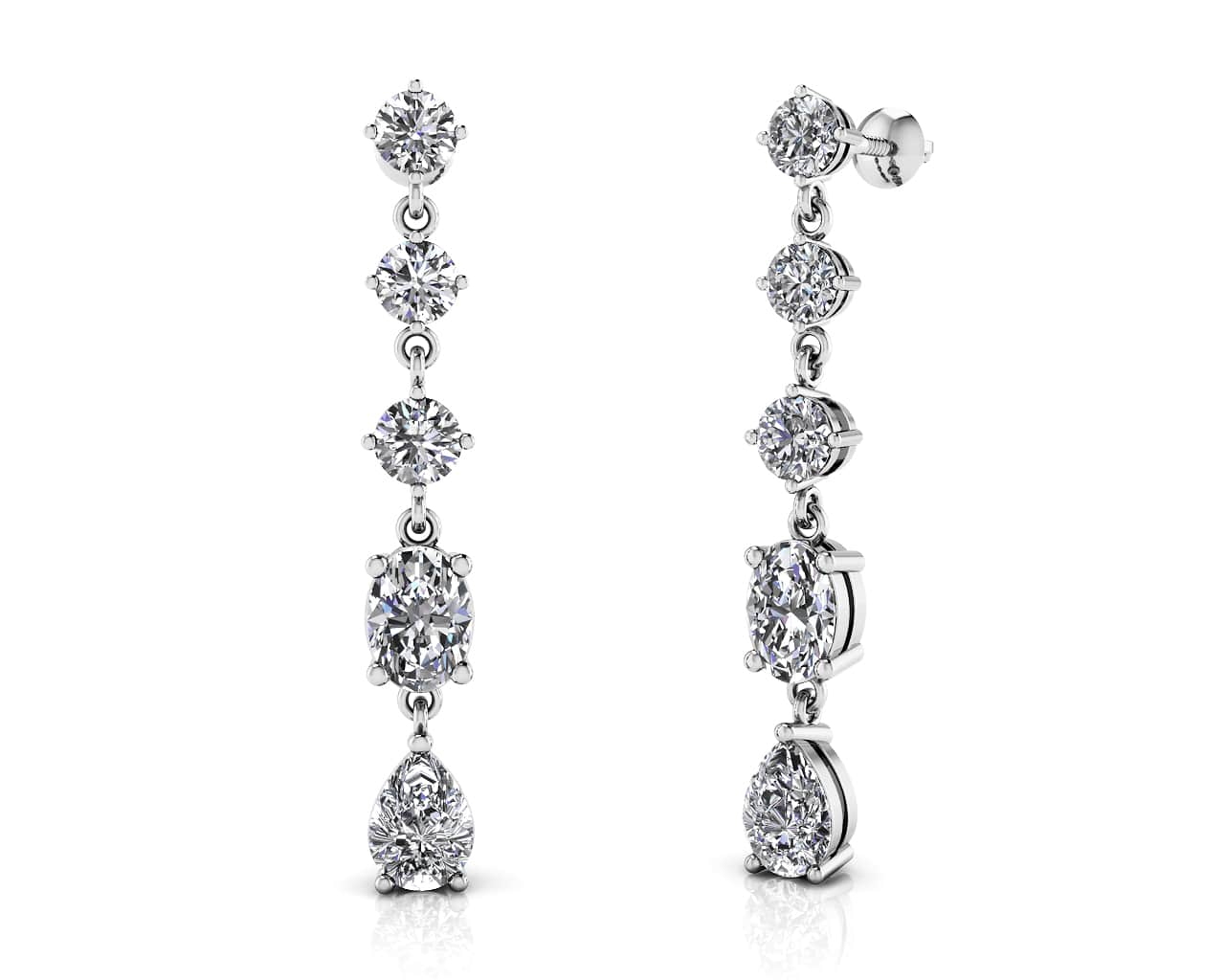 Moonlight Multi Shaped Diamond Drop Earrings Lab-Grown Diamond  with 4.40 ct.(finished)