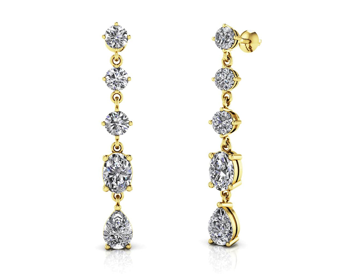 Moonlight Multi Shaped Diamond Drop Earrings Diamond  with 4.40 ct.(finished)