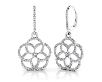 Love Blossom Diamond Earrings Lab-Grown Diamond  with 1.11 ct.(finished) 1mm, 2.7mm