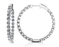 Shared Prong Diamond Hoop Earrings Medium Lab-Grown Diamond  with 1.98 ct.(finished) 2mm