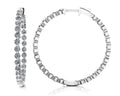 Shared Prong Diamond Hoop Earrings Large Lab-Grown Diamond  with 4.99 ct.(finished) 2.8mm