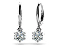 Six Prong Solitaire Diamond Drop Earrings Lab-Grown Diamond  with 2.00 ct.(finished) 6.5mm