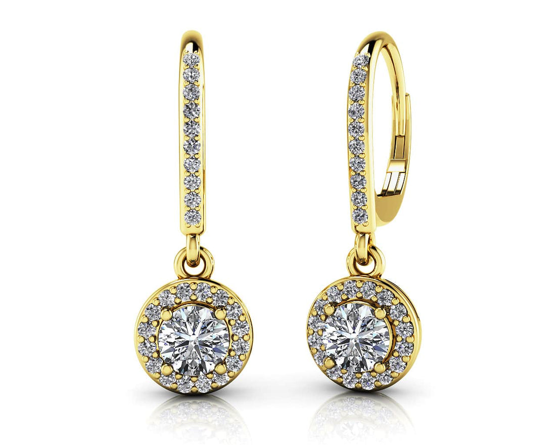 Surrounded With Love Diamond Drop Earrings Lab-Grown Diamond  with 0.78 ct. (2X0.25 ct. center diamonds)