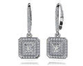 Square Shaped Princess And Round Diamond Earrings Lab-Grown Diamond  with 0.82 ct. (2X0.16 ct. center diamonds)