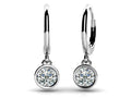 Bezel Set Diamond Drop Earrings Lab-Grown Diamond  with 1.00 ct.(finished) 5.0mm