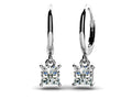 Four Prong Princess Cut Diamond Drop Earrings Diamond  with 3.00 ct.(finished) 6.5mm