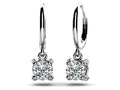 Royal Four Prong Diamond Drop Earrings Diamond  with 0.66 ct.(finished) 1.0mm, 4.0mm