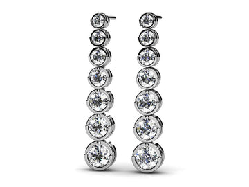 Single Strand Diamond Earrings Lab-Grown Diamond  with 2.02 ct.(finished)